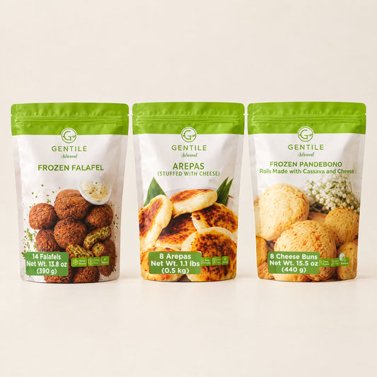 Gentile Classics Trio (Falafel, Arepas, Cheese and Cassava Buns)